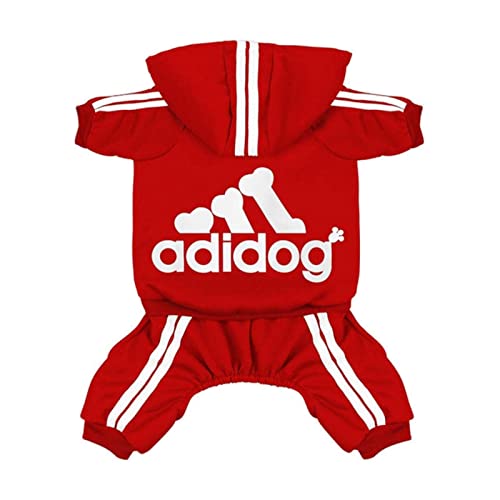 Kleidung Französische Bulldogge Welpenkostüm, Overall, Chihuahua, Mops, Kleidung für kleine und mittelgroße Hunde, Welpen, Hoodies, Rot, Größe XXL von YOND