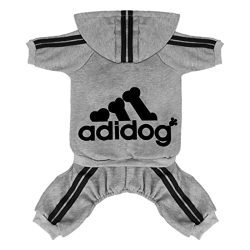 Kleidung Französische Bulldogge Welpenkostüm, Overall, Chihuahua, Mops, Kleidung für kleine und mittelgroße Hunde, Welpen, Hoodies-Grau, Größe S von YOND