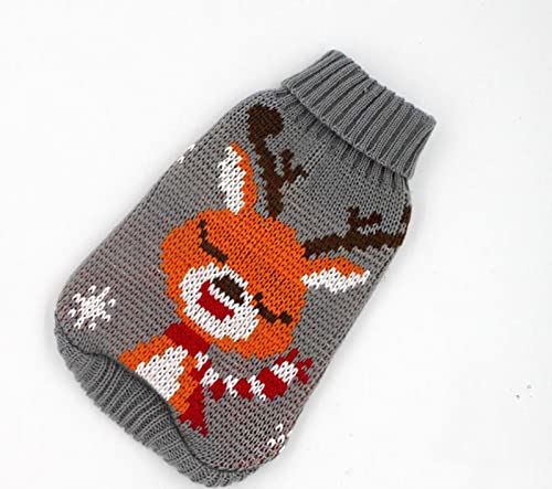Warme Kleidung für kleine und mittelgroße Hunde, Winter, Weihnachten, Hundepullover, Kleidung, Strickkostüm, Mantel, Cartoon-Druck, grauer Hirsch, Größe XL Warme Kleidung für kleine und mittelgroße Hunde, Winter, Weihnachten, Hundepullover, Kleidung, Strickkostüm, Mantel, Cartoon-Druck, grauer Hirsch, Größe XL von YOND