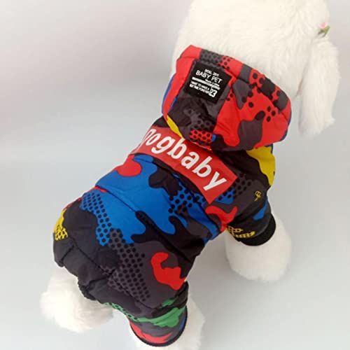 Winter-Welpen-Hundekleidung, modisch, Camouflage-Druck, für kleine Hunde, warme Baumwolljacke, Outfits, Skianzug für Hunde und Katzen, Größe A, L von YOND