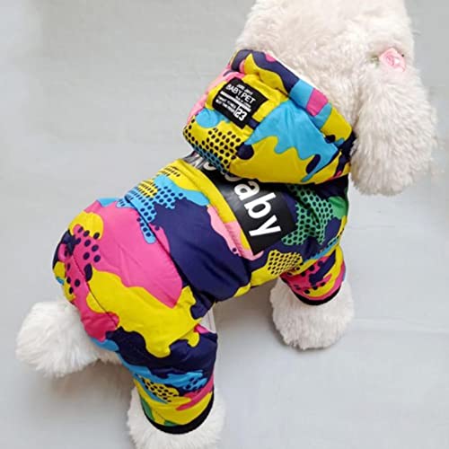 Winter-Welpen-Hundekleidung, modisch, Camouflage-Druck, für kleine Hunde, warme Baumwolljacke, Outfits, Skianzug für Hunde und Katzen, Größe B, L von YOND