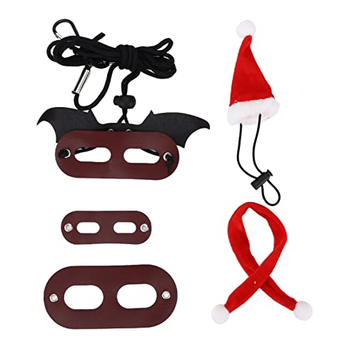 Bearded Dragon Christmas Costume Set | Santa Hat & Scarf with Adjustable Leash | Reptile Harness for Holiday Parties/Outdoor Walks | 3 Sizes for Ideal Fit von YONGZURA