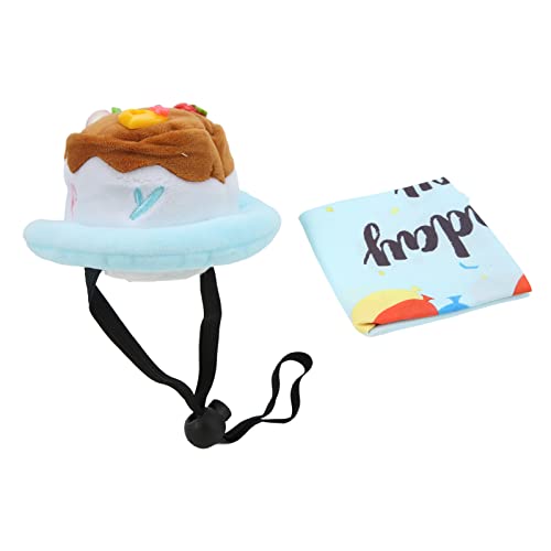 Pet Birthday Suit Cake Hat & Geometric Scarf Set | Adjustable Elastic Dog Party Costume for Small/Medium/Large Dogs | Reusable Photo Prop for Birthday Celebrations (Balloon Blue Suit) von YONGZURA