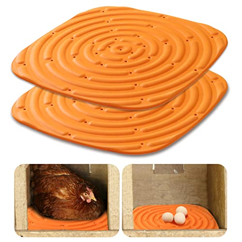YOOLEETC 2 x Nistkasten für Hühnerstall, gefüttert mit Nestpolster und waschbarer Hühnernestmatte (2 Stück) von YOOLEETC