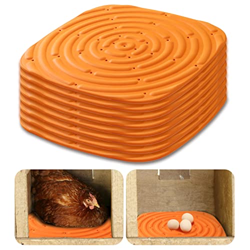 YOOLEETC 8 x Nistkasten für Hühnerstall, gefüttert mit Nestpolster und waschbarer Hühnernestmatte (8 Stück) von YOOLEETC