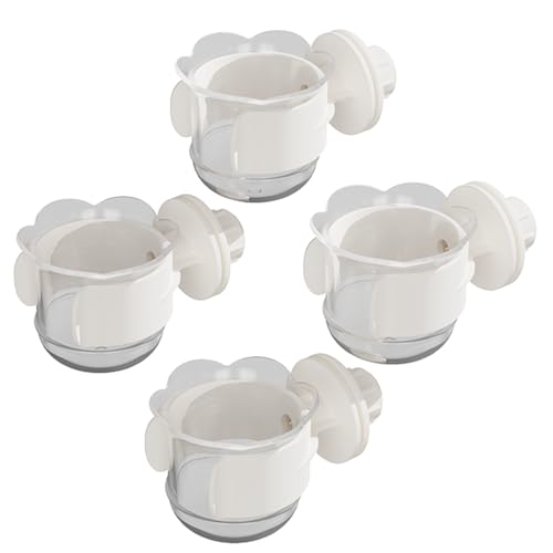 2 Stück/4 Stück PET-Vogelschalen mit Klemme, Vogelkäfig-Futterspender, langlebige Wassernapf, Futterbecher, Wasser-Futterspender für Nymphensittiche, Sittiche, Aras, Finken, Lovebirds, Kleintiere, von YOOSO WING