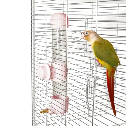 Vogel-Wasserspender, automatischer Wasserspender für Papageien, mit Federventil, transparenter Käfig-Wassertrinker für Sittiche, Nymphensittiche, Wellensittiche, Finken, Lovebirds und Kanarienvögel von YOOSO WING