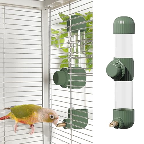 Vogel-Wasserspender, automatischer Wasserspender für Papageien, mit Federventil, transparenter Käfig-Wassertrinker für Sittiche, Nymphensittiche, Wellensittiche, Finken, Lovebirds und Kanarienvögel von YOOSO WING