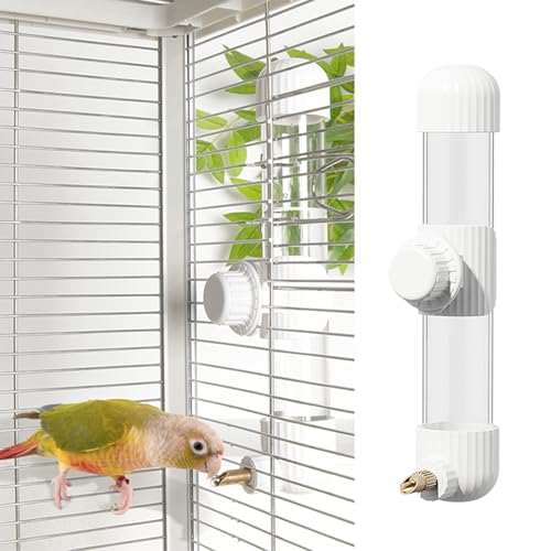 Vogel-Wasserspender, automatischer Wasserspender für Papageien, mit Federventil, transparenter Käfig-Wassertrinker für Sittiche, Nymphensittiche, Wellensittiche, Finken, Lovebirds und Kanarienvögel von YOOSO WING