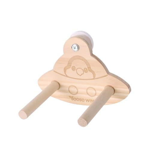 Vogelschaukel Sitzstange Spielzeug - Papageienschaukel aus Holz mit Wackelfunktion, Balance Play Gym für kleine/mittelgroße Papageien (Sittiche, Nymphensittiche, Lovebirds) Käfigzubehör (Myiopsitta von YOOSO WING