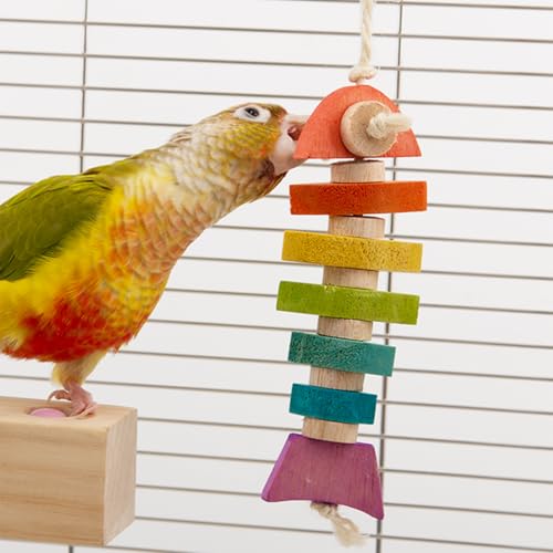 YOOSO WING Vogelspielzeug und Vogelsitzstange, Holzblock Kauspielzeug für Papageien, Futtersuche und Puzzle-Spielzeug, Vogelkäfig-Zubehör für Sittiche, Nymphensittiche, Nymphensittiche YOOSO WING Vogelspielzeug und Vogelsitzstange, Holzblock Kauspielzeug für Papageien, Futtersuche und Puzzle-Spielzeug, Vogelkäfig-Zubehör für Sittiche, Nymphensittiche, Nymphensittiche von YOOSO WING