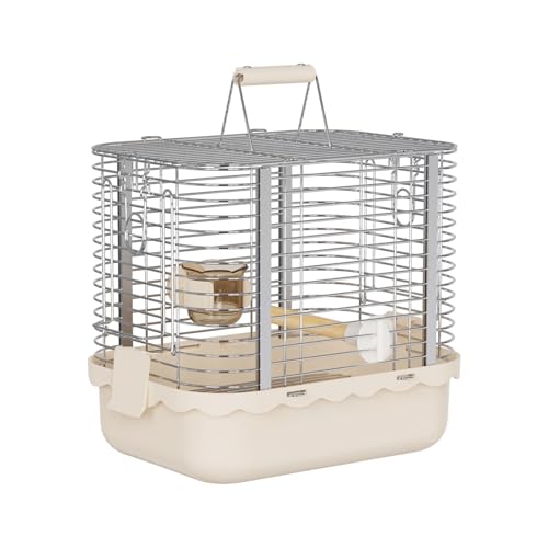 YOOSO WING Vogeltrage Reisekäfig Haltbarer tragbarer Vogelkäfig aus Edelstahl mit Vogelstange & Futternapf für Papageien Kanarienvögel Wellensittiche Lovebirds Sittiche Nymphensittiche (Klein von YOOSO WING