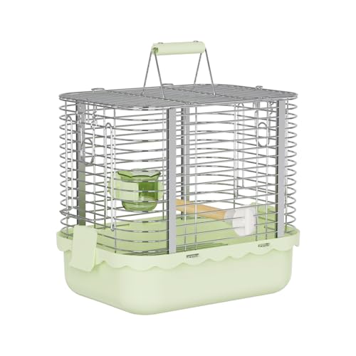 YOOSO WING Vogeltrage Reisekäfig Haltbarer tragbarer Vogelkäfig aus Edelstahl mit Vogelstange & Futternapf für Papageien Kanarienvögel Wellensittiche Lovebirds Sittiche Nymphensittiche (klein von YOOSO WING