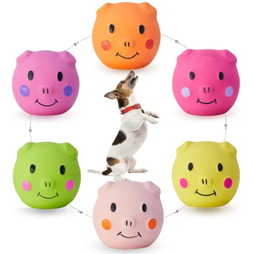 YOPOTIKA Quietschspielzeug für Hunde, 6 Stück, weiche Latex-Quietschbälle für Welpen, kleine Haustiere, Gummi, weiches Sound-Spielzeug für interaktives Apportieren, Hundespielzeug, Kauspielzeug, Quietschspielzeug von YOPOTIKA