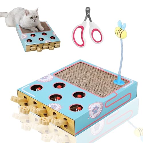 2026 Neues Katzenspielzeug Aus Holz, Katzenspielzeug Zur Bereicherung For Hauskatzen, Interaktives Katzenspielzeug, Lustiges Spielzeug For Kätzchen, Lindert Langeweile Und Steigert Den IQ(1PC-Blue) von YOSEDVCB