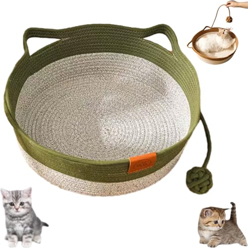 YOSEDVCB Katzenbett-Seil Aus Baumwolle, Handgewebter Spielzeugkorb for Große Katzen, Handgewebtes, Faltbares, Dehnbares, Atmungsaktives Gewebe, for Kleine Und Große Katzen Und Hunde(Green,Large) von YOSEDVCB