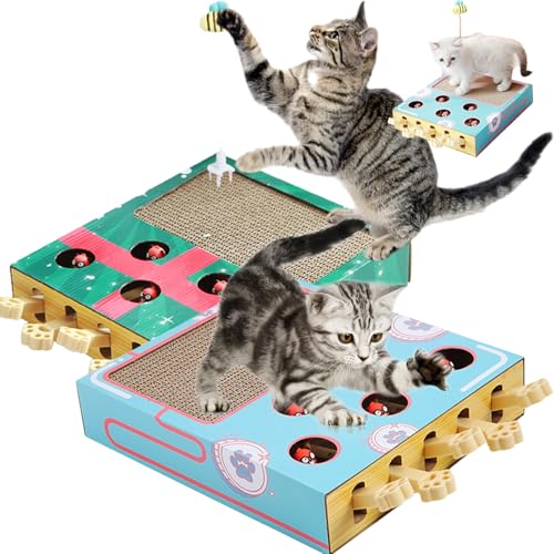 YOSEDVCB Katzenspielzeug Zur Bereicherung for Hauskatzen, Multifunktionales Katzen-Puzzle Spielzeug Zur Bereicherung, Interaktiv for Krallenschleifen Und Ruheunterhaltung(2pcs) von YOSEDVCB