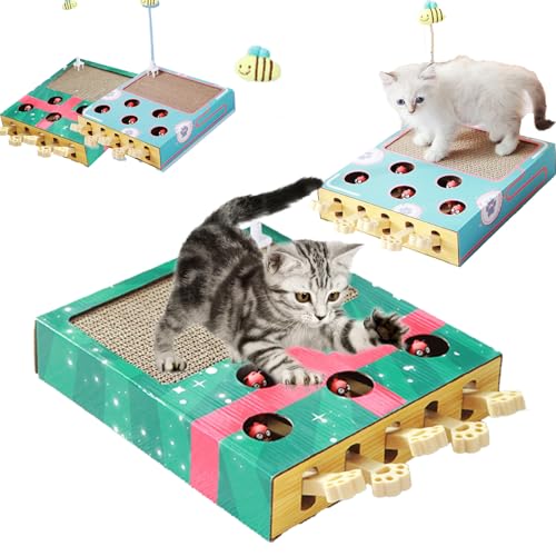 YOSEDVCB Katzenspielzeug Zur Bereicherung for Hauskatzen, Multifunktionales Katzen-Puzzle Spielzeug Zur Bereicherung, Interaktiv for Krallenschleifen Und Ruheunterhaltung(Green) von YOSEDVCB