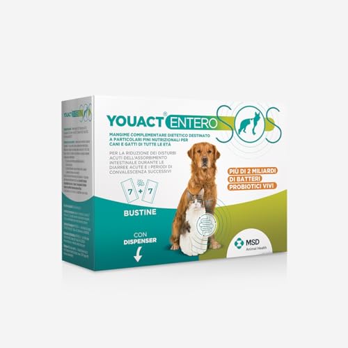 Youact Entero SOS 7 + 7 Beutel - Ergänzungsfutter zur Reduzierung von akuten Darmerkrankungen. Milchsäureferente Hund und Katze bei akuten Durchfall und späteren Rekonvaleszenzperioden Youact Entero SOS 7 + 7 Beutel - Ergänzungsfutter zur Reduzierung von akuten Darmerkrankungen. Milchsäureferente Hund und Katze bei akuten Durchfall und späteren Rekonvaleszenzperioden von YOUACT