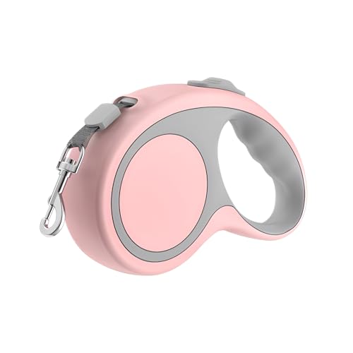 Einziehbare Hundeleine, automatisch verstellbar, ausziehbar, langlebiges und verhedderungsfreies Nylonband für kleine, mittelgroße Haustiere, Hunde, Katzen, 3 m, Rosa Einziehbare Hundeleine, automatisch verstellbar, ausziehbar, langlebiges und verhedderungsfreies Nylonband für kleine, mittelgroße Haustiere, Hunde, Katzen, 3 m, Rosa von YOUALSO
