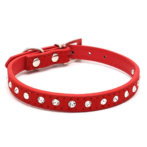 Halsband für kleine Hunde mit Kristalldiamanten, bunt, glitzernd, für kleine Katzen, Rot, Größe M Halsband für kleine Hunde mit Kristalldiamanten, bunt, glitzernd, für kleine Katzen, Rot, Größe M von YOUALSO