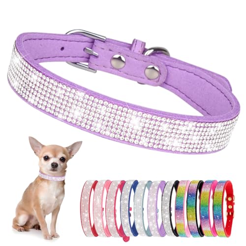 Hundehalsband Kleine Hunde, Halsband Welpe Mit Strass Perlen Glitzer Kristall Steine MäDchen Halsband Katze HüNdin Strasssteinen,Lila XXS Hundehalsband Kleine Hunde, Halsband Welpe Mit Strass Perlen Glitzer Kristall Steine MäDchen Halsband Katze HüNdin Strasssteinen,Lila XXS von YOUALSO