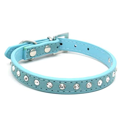 Hundehalsband für kleine Hunde mit Kristalldiamanten, bunt, glitzernd, für kleine Katzen, Blau, Größe XXS Hundehalsband für kleine Hunde mit Kristalldiamanten, bunt, glitzernd, für kleine Katzen, Blau, Größe XXS von YOUALSO