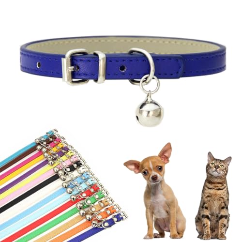Hundehalsband mit Glöckchen, Kunstleder, Katzenhalsband mit Glöckchen, PU, Basic für Jungen, für XXS, XS, S, M, für männliche Hunde, kleines Kätzchen, kleines Tier, Größe XS Hundehalsband mit Glöckchen, Kunstleder, Katzenhalsband mit Glöckchen, PU, Basic für Jungen, für XXS, XS, S, M, für männliche Hunde, kleines Kätzchen, kleines Tier, Größe XS von YOUALSO