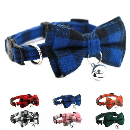 Hundehalsband mit Schleife und Glöckchen, Katzenhalsband mit Fliege, für Weihnachten, Welpen, Jungen, für XXS, XS, kleine Hunde, männliches Kätzchen, für Geburtstagsparty, Blau Hundehalsband mit Schleife und Glöckchen, Katzenhalsband mit Fliege, für Weihnachten, Welpen, Jungen, für XXS, XS, kleine Hunde, männliches Kätzchen, für Geburtstagsparty, Blau von YOUALSO