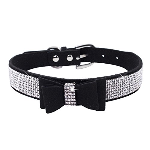 Hundehalsband mit Strassschleife, Knoten, Kristall, Diamant, bunt, glitzernd, für Mädchen, Katzen, XS, S, M, L Hundehalsband mit Strassschleife, Knoten, Kristall, Diamant, bunt, glitzernd, für Mädchen, Katzen, XS, S, M, L von YOUALSO