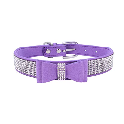 Hundehalsband mit Strassschleife, Knoten, Kristall, Diamant, bunt, glitzernd, für Mädchen, Katzen, XS, S, M, L Hundehalsband mit Strassschleife, Knoten, Kristall, Diamant, bunt, glitzernd, für Mädchen, Katzen, XS, S, M, L von YOUALSO