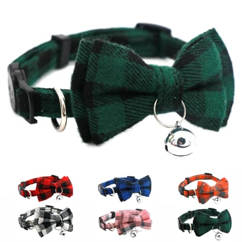 Katzenhalsband mit Schleife und Glöckchen, mit Schleife, für Weihnachten, Welpen, für XXS, XS, kleine Hunde, Jungen, Mädchen, Kätzchen, für Geburtstagsparty Katzenhalsband mit Schleife und Glöckchen, mit Schleife, für Weihnachten, Welpen, für XXS, XS, kleine Hunde, Jungen, Mädchen, Kätzchen, für Geburtstagsparty von YOUALSO