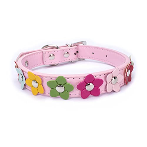 Mini-Hundehalsband, buntes Blumenmuster, für Mädchen und Katzen, Rosa, Größe XS Mini-Hundehalsband, buntes Blumenmuster, für Mädchen und Katzen, Rosa, Größe XS von YOUALSO