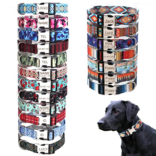 YOUALSO Personalisiertes Hundehalsband, personalisierbar, mit Gravur Namensschild-ID-Tag, XS, M, L, verstellbar, für Katzen, Haustiere, Welpen, Kätzchen von YOUALSO