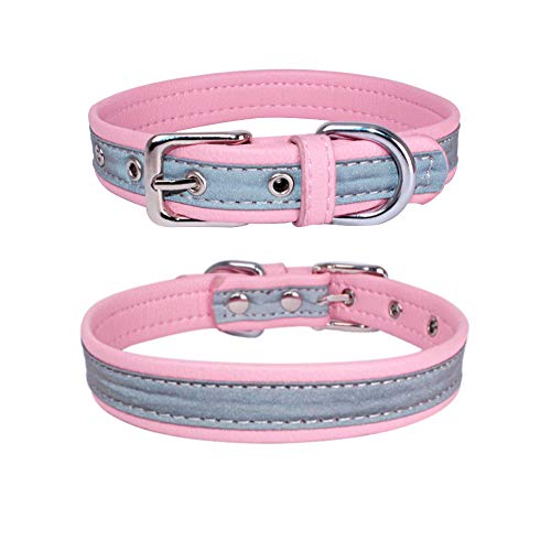 Reflektierendes Halsband für kleine Hunde, sicherer bei Nacht, für Mädchen, Katzen, Rosa, Größe L Reflektierendes Halsband für kleine Hunde, sicherer bei Nacht, für Mädchen, Katzen, Rosa, Größe L von YOUALSO
