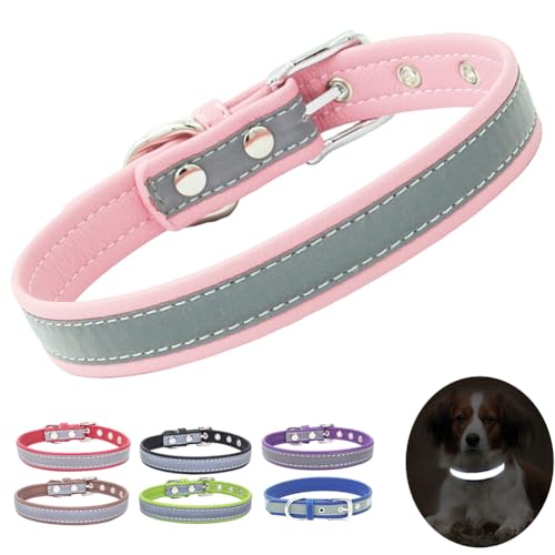 Reflektierendes Hundehalsband für Welpen, sicherer bei Nacht, für Mädchen und Katzen, Rosa, Größe XL Reflektierendes Hundehalsband für Welpen, sicherer bei Nacht, für Mädchen und Katzen, Rosa, Größe XL von YOUALSO