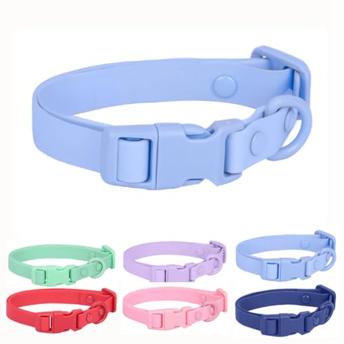 YOUALSO Wasserdichtes Hundehalsband, Biothane Silikon-Kunststoff, PVC-Gummi, waschbar, Schnellverschluss-Schnalle, Welpen, Halsbänder, langlebig, verstellbar, für kleine, mittelgroße und große Hunde, von YOUALSO