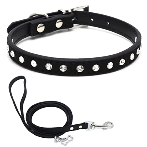 Welpen Halsband Und Leine Set, Glitzer Strasssteinen Strass Glitzersteine Kristall Hundehalsband Welpenhalsband Schwarz M Welpen Halsband Und Leine Set, Glitzer Strasssteinen Strass Glitzersteine Kristall Hundehalsband Welpenhalsband Schwarz M von YOUALSO