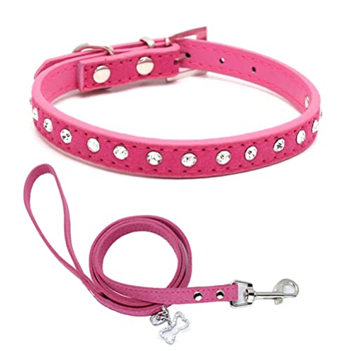 Welpen Halsband Und Leine Set, Glitzer Strasssteinen Strass Glitzersteine Kristall Hundehalsband Welpenhalsband heißes Pink XXS Welpen Halsband Und Leine Set, Glitzer Strasssteinen Strass Glitzersteine Kristall Hundehalsband Welpenhalsband heißes Pink XXS von YOUALSO
