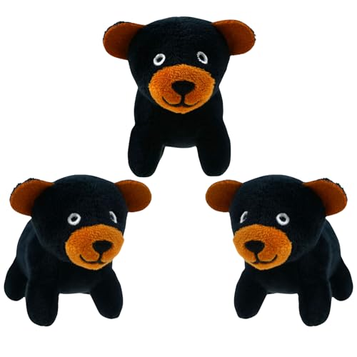 YOUBEMAGIC Bear Plüsch-Hundespielzeug, Quietschspielzeug, interaktives Versteck-Ersatz-Hundespielzeug für kleine und mittelgroße Hunde (3 quietschende Bären) von YOUBEMAGIC