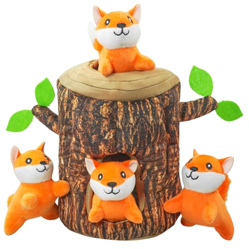 YOUBEMAGIC Hide and Seek Hundespielzeug, quietschender Fuchs, Plüschtier, interaktives Hundespielzeug, um sie zu beschäftigen, Haustierzähne sauber zu halten, Kauspielzeug für kleine und mittelgroße YOUBEMAGIC Hide and Seek Hundespielzeug, quietschender Fuchs, Plüschtier, interaktives Hundespielzeug, um sie zu beschäftigen, Haustierzähne sauber zu halten, Kauspielzeug für kleine und mittelgroße von YOUBEMAGIC