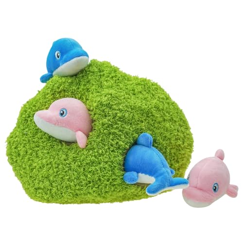 YOUBEMAGIC Hide and Seek Hundespielzeug, quietschendes Delfin-Plüschtier, interaktives Hundespielzeug, um sie zu beschäftigen, Haustierzähne sauber zu halten, Kauspielzeug für kleine und mittelgroße YOUBEMAGIC Hide and Seek Hundespielzeug, quietschendes Delfin-Plüschtier, interaktives Hundespielzeug, um sie zu beschäftigen, Haustierzähne sauber zu halten, Kauspielzeug für kleine und mittelgroße von YOUBEMAGIC
