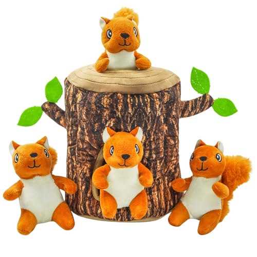 YOUBEMAGIC Hide and Seek Hundespielzeug, quietschendes Eichhörnchen-Plüschtier, interaktives Hundespielzeug, um sie zu beschäftigen, Haustierzähne sauber zu halten, Kauspielzeug für kleine und YOUBEMAGIC Hide and Seek Hundespielzeug, quietschendes Eichhörnchen-Plüschtier, interaktives Hundespielzeug, um sie zu beschäftigen, Haustierzähne sauber zu halten, Kauspielzeug für kleine und von YOUBEMAGIC