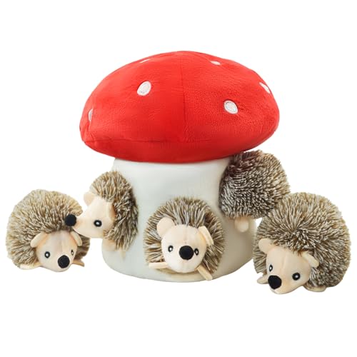 YOUBEMAGIC Hide and Seek Hundespielzeug, quietschendes Igel-Plüschtier, interaktives Hundespielzeug, um sie zu beschäftigen, Haustierzähne sauber zu halten, Kauspielzeug für kleine und mittelgroße von YOUBEMAGIC