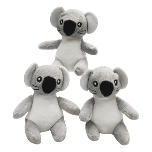 YOUBEMAGIC Koala Plüsch-Hundespielzeug, Quietschspielzeug, interaktives Versteck-Ersatz-Hundespielzeug für kleine und mittelgroße Hunde (3 quietschende Koala) von YOUBEMAGIC