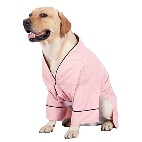 Haustier-Pyjamas, Schlafanzug für Hunde Bademantel Feuchtigkeit Schnell Trocknend Hundehemden Bekleidung Nachtwäsche Pyjama für mittelgroße und große Hunde,Rosa,3XL von YOUCAI