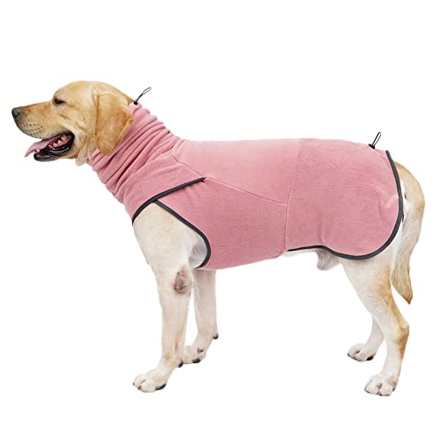 Hundeweste aus weichem warmem Fleece für kleine mittelgroße und Große Hunde, für kalte Wintertage - Hundepullover Fleecejacke Wintermantel,Rosa,L von YOUCAI