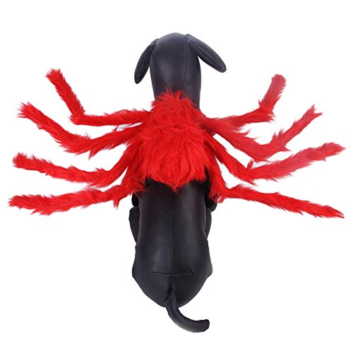 YOUCAI Halloween Haustier Kleidung Spinne Kostüme Hund Katze Kostüm Weihnachts Kostüm Plüsch Spinnenkostüm für Kleine Mittel Große Hunde Katzen,Rot,L von YOUCAI