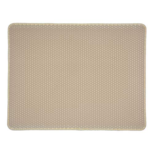 YOUCAI Katzenklo Matte, Katzenstreu Matte wasserdichte Doppelte Schichte Entwurf Bienenwabe Matte,Beige,60x90cm von YOUCAI