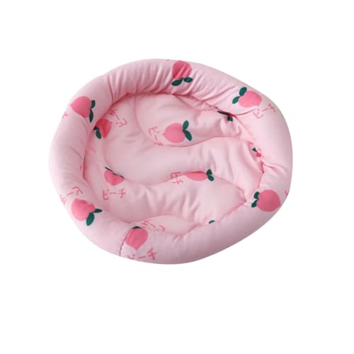 YOUCAI Rundes Bequemes Selbstkühlende Cartoon-Selbstkühlendes Kühlmatte Kühldecke Bett Hamster-Nestmatte Kühle Sommerdecke aus Eisseide Schlafmatte für kleine Haustiere PinkYT von YOUCAI